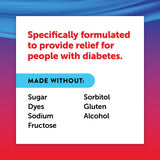 Diabetic Tussin DM, sabor baya facilita tomar el jarabe.