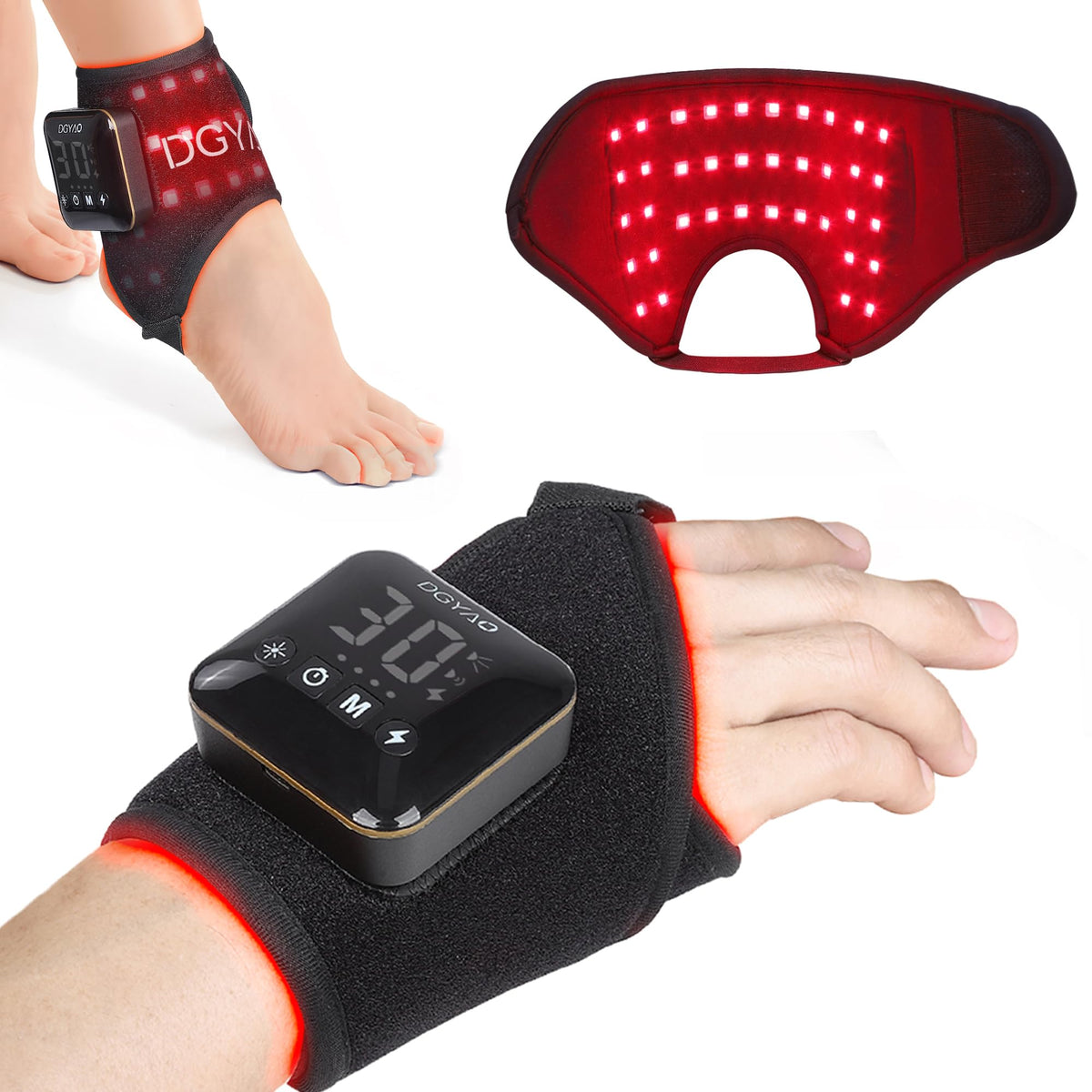 Dialudon wrap tobillo con luz roja para sesiones cómodas en casa