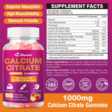 Etiqueta DIAOLAI citrato calcio 1000 mg con D3 y K2 para absorción ósea.