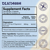 DIATMOON glicinato de magnesio cápsulas, etiqueta visible, complemento para la relajación y el foco diario