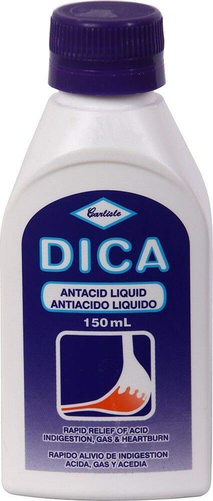 Dica antiacido liquido, vertido de la botella, alivia la acidez estomacal.