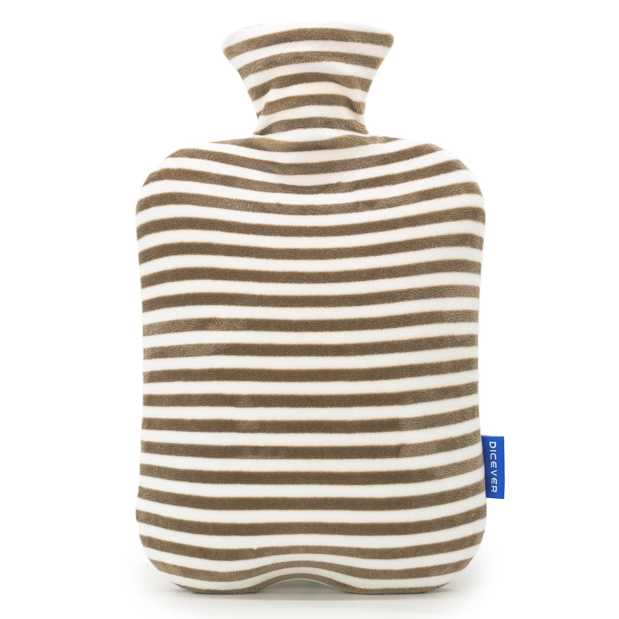 DICEVER bolsa de agua caliente 2L con funda suave gris para mayor confort.
