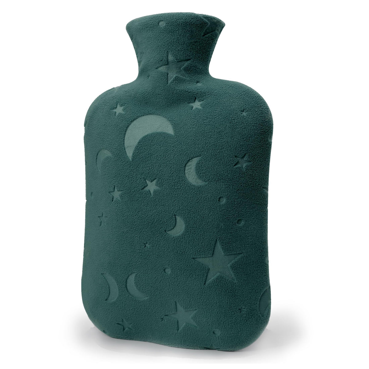 DICEVER botella de agua caliente 2L con funda suave verde para confort diario.