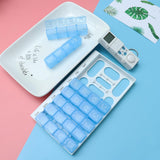Didiseaon organizador semanal de pastillas azul, retroiluminación LCD para nocturnidad
