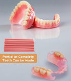 Dientes falsos: material flexible y reutilizable para modelar la dentadura.