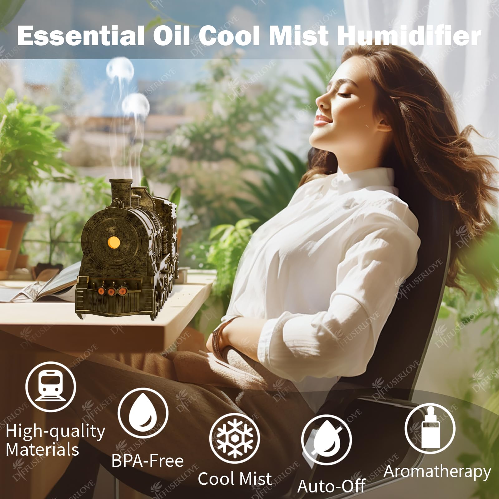 Diffuserlove difusor 300ml con iluminación azul para ambiente relajante.