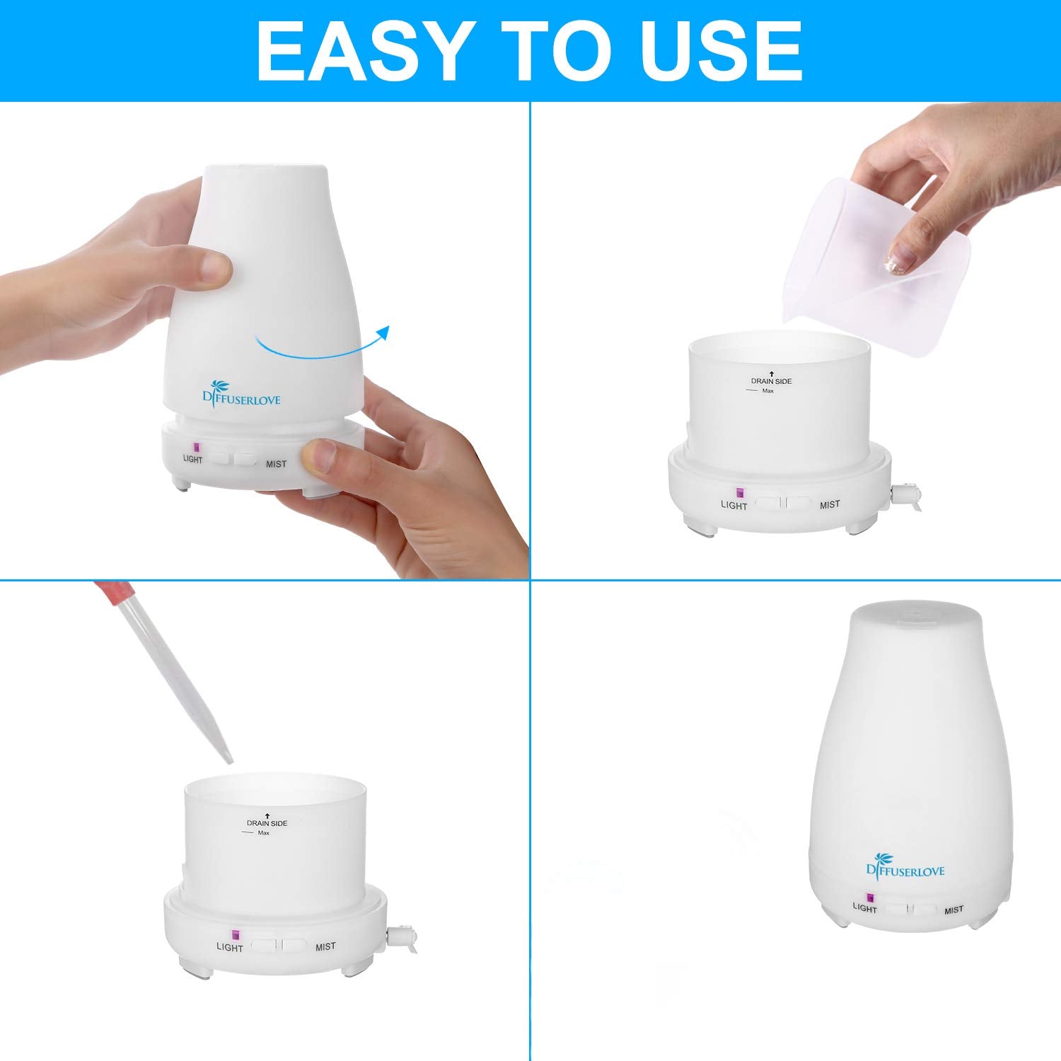 Tamaño compacto de Diffuserlove para mesa o estante