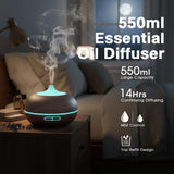 Difusor de aceites esenciales con 7 colores de luz para crear ambiente