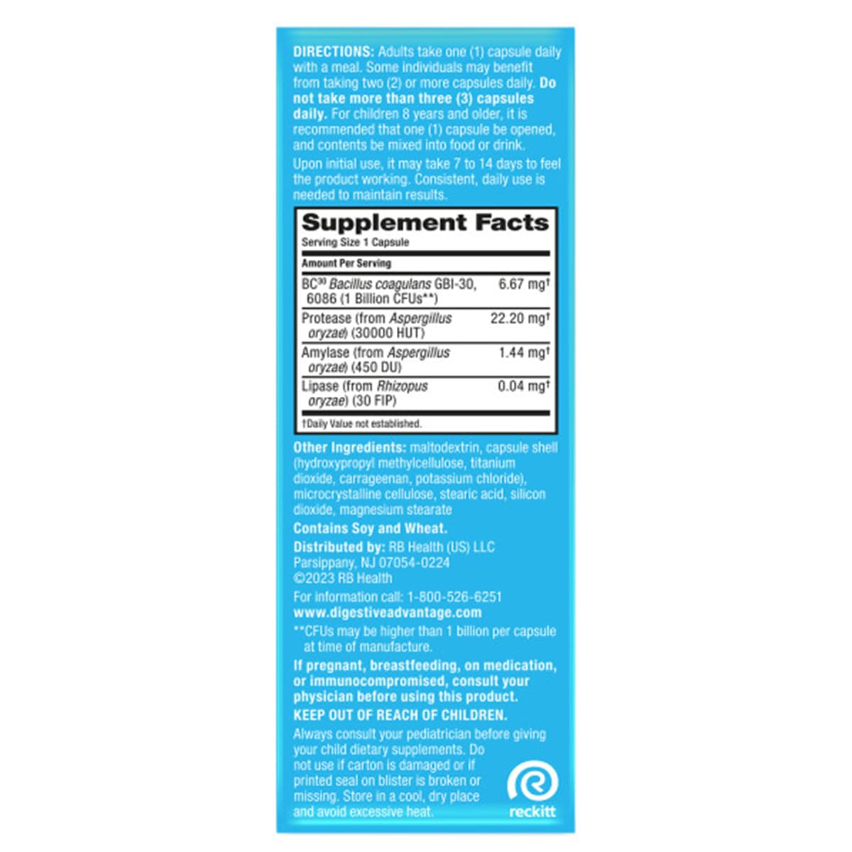 Digestive Advantage: caja de probióticos para uso diario seguro en casa.