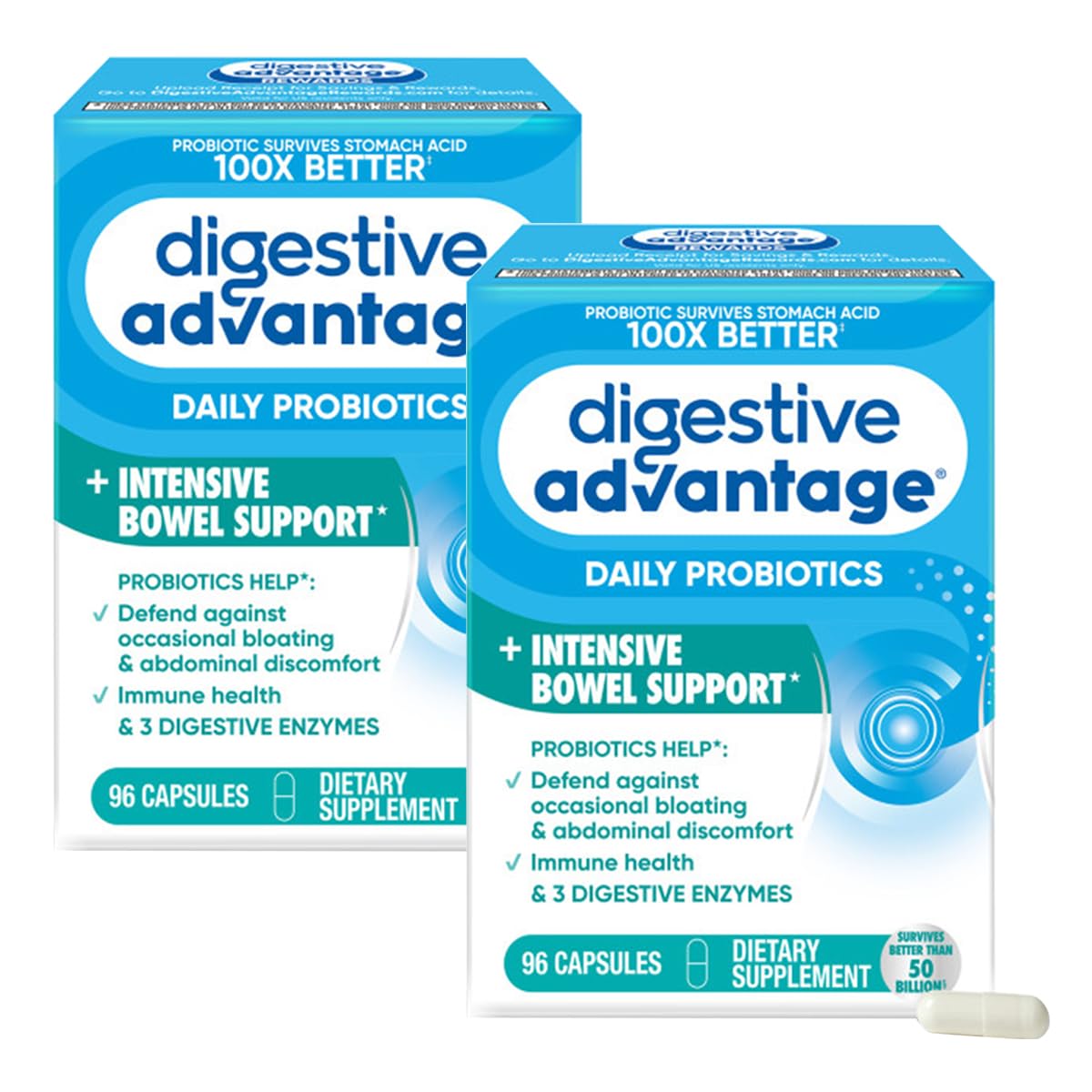 Digestive Advantage: cápsulas diarias para apoyar la salud digestiva e inmunidad.