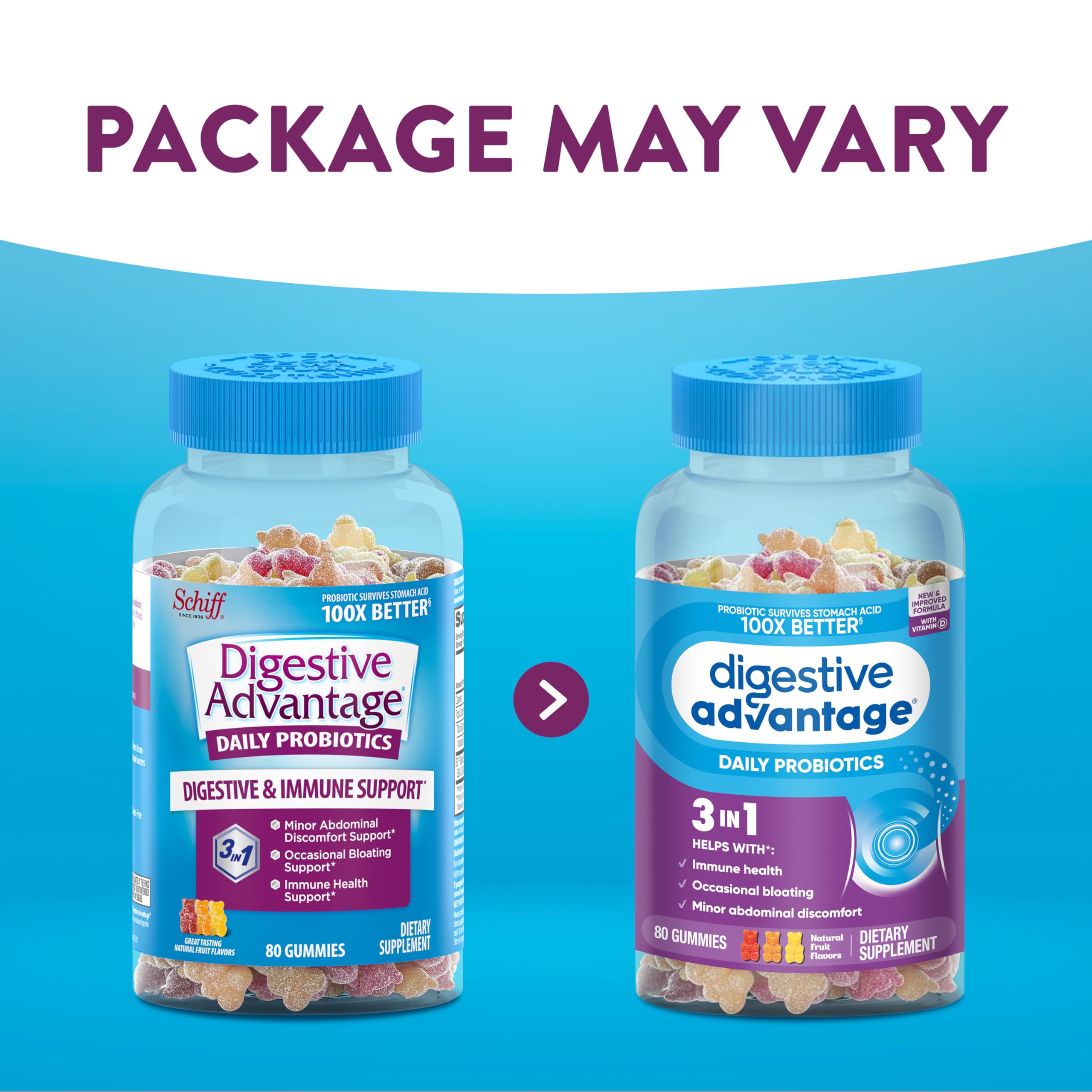 Digestive Advantage paquete de 2, conveniente para uso diario.