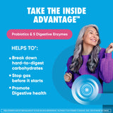 Digestive Advantage: etiqueta de probióticos 2 mil millones, apoyo al microbioma.