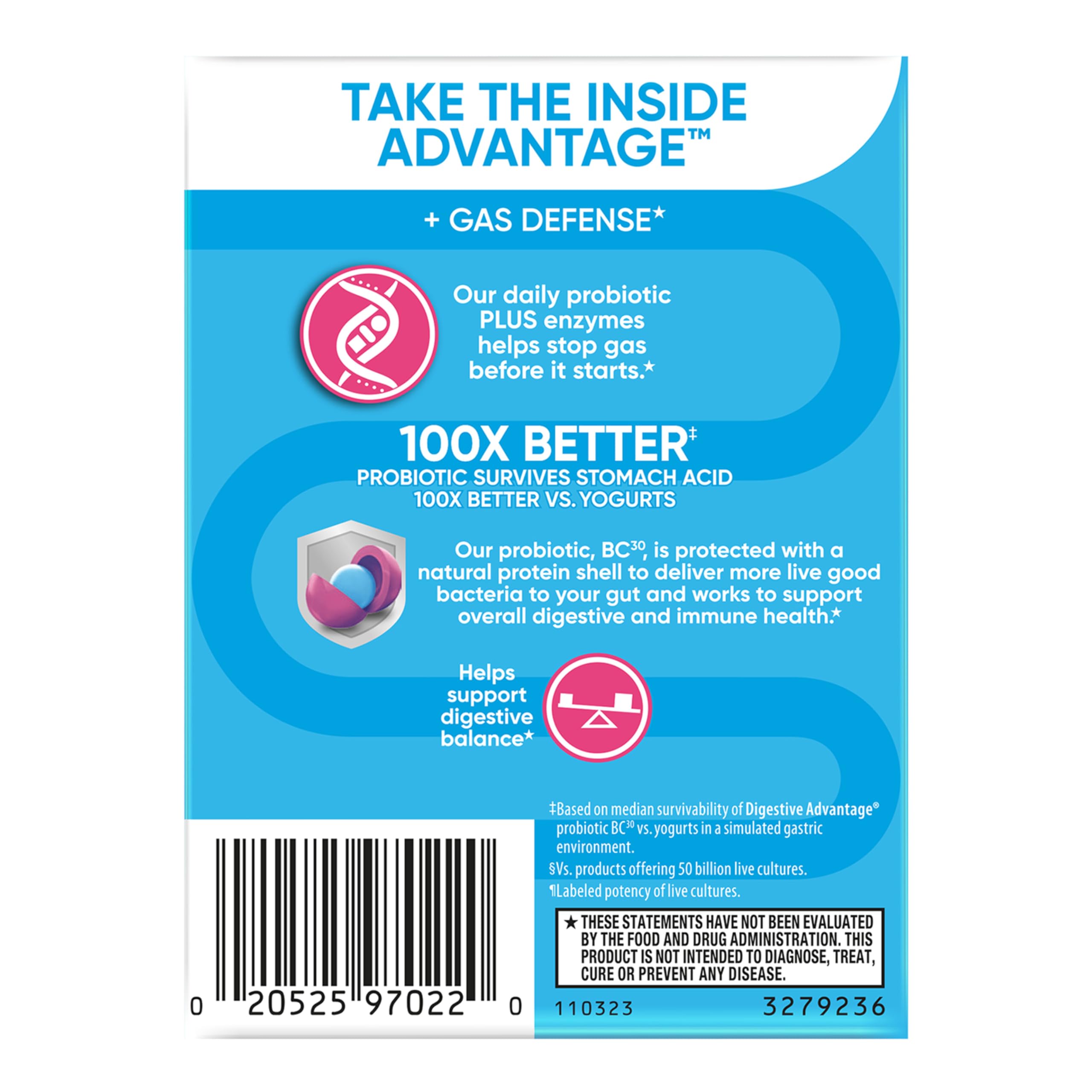 Digestive Advantage: producto vegetariano y sin lactosa, adecuado para varias dietas.