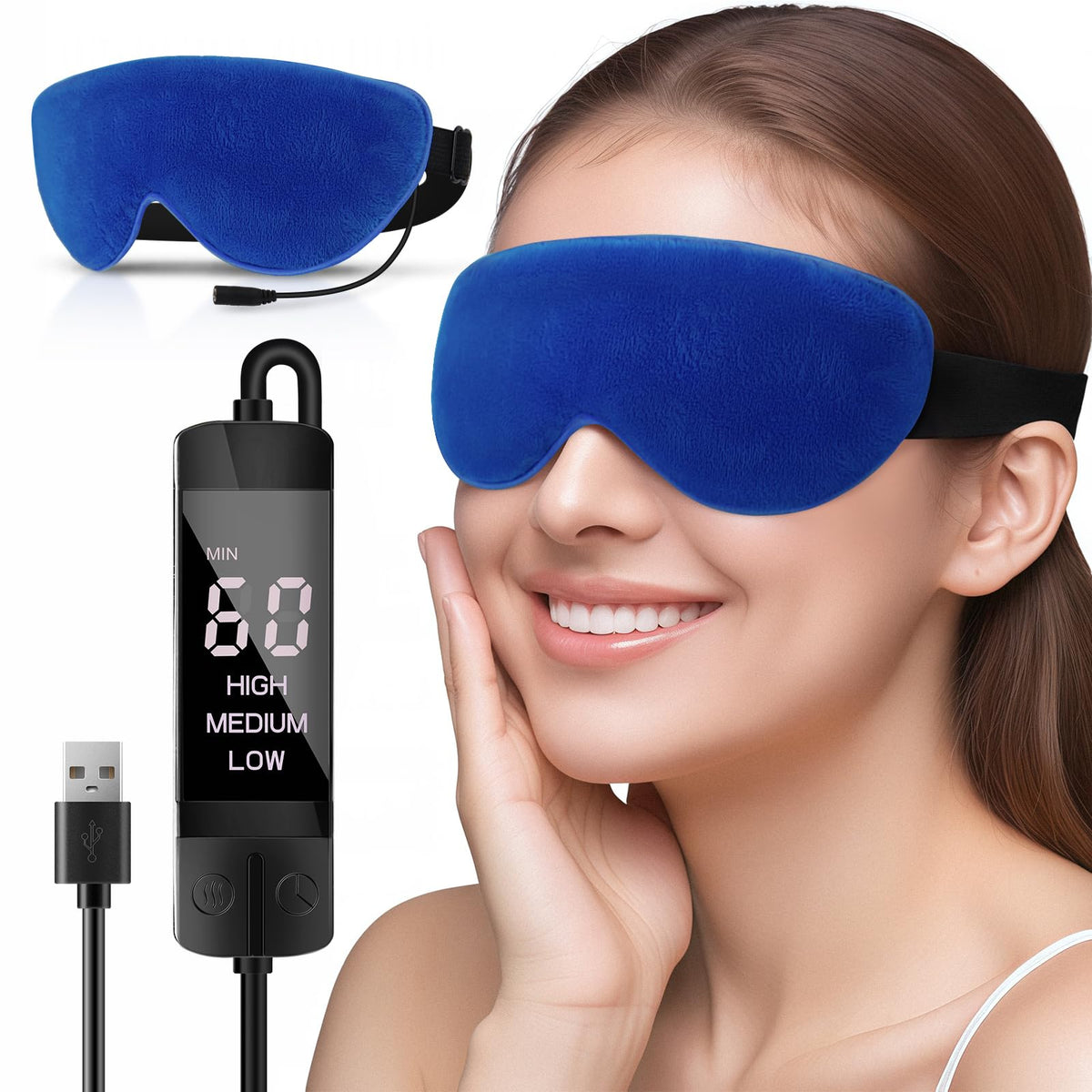 Mascarilla ocular caliente Dikuer con USB para ojos cansados.