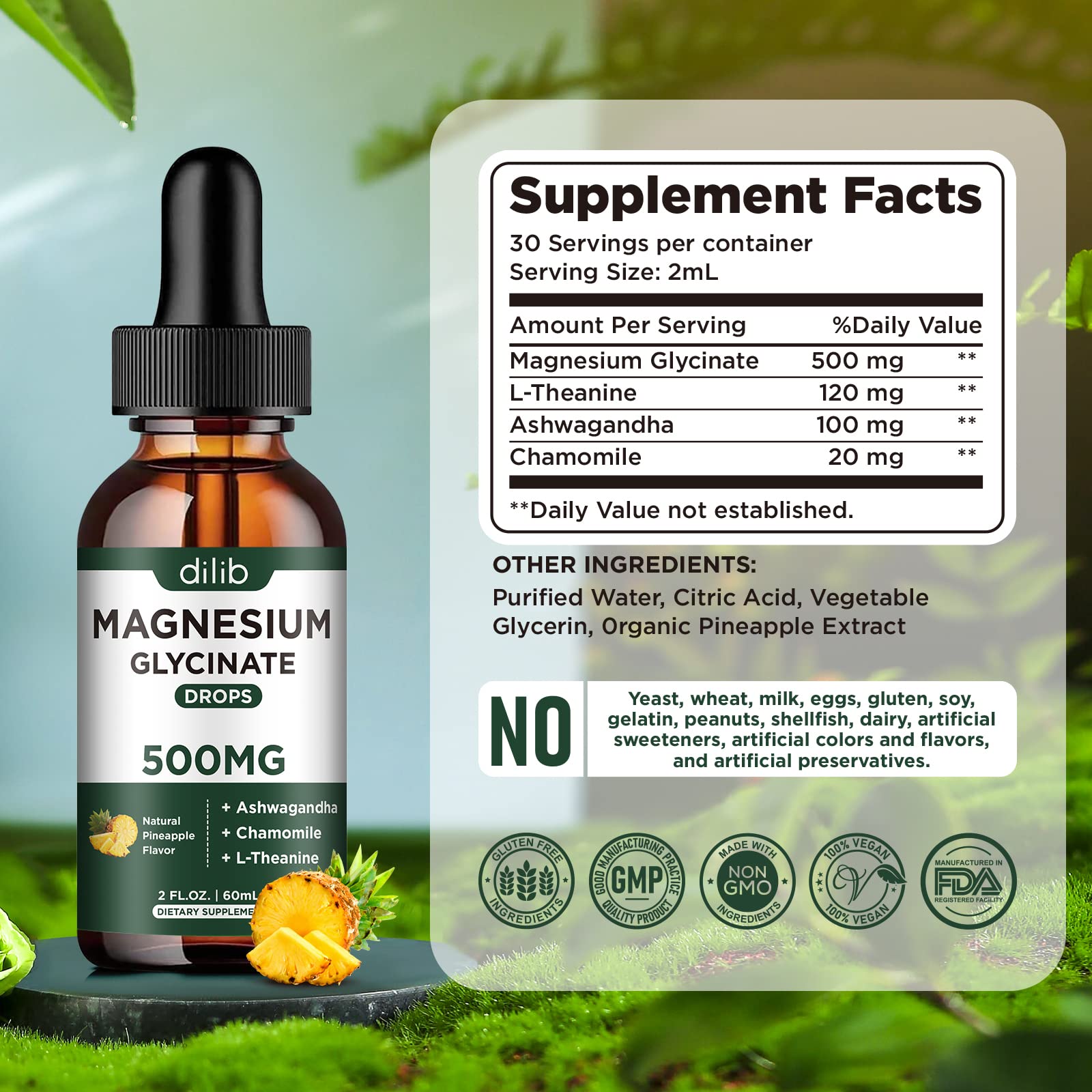 Dosis diaria sublingual de dilib, uso cómodo y directo.