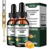 Gotas de dilib glicinato de magnesio en botella para apoyo general.