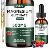 Botella de dilib magnesio glicinato líquido para ingesta diaria conveniente.