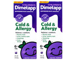 Dimetapp Elixir para niños: empaque de sabor uva, 4 onzas, para congestión temporal.