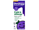 Dimetapp Elixir para niños: frasco de 4 onzas con sabor a uva para uso diario.