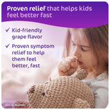 Dimetapp para niños, envase doble, cómodo para viajes.