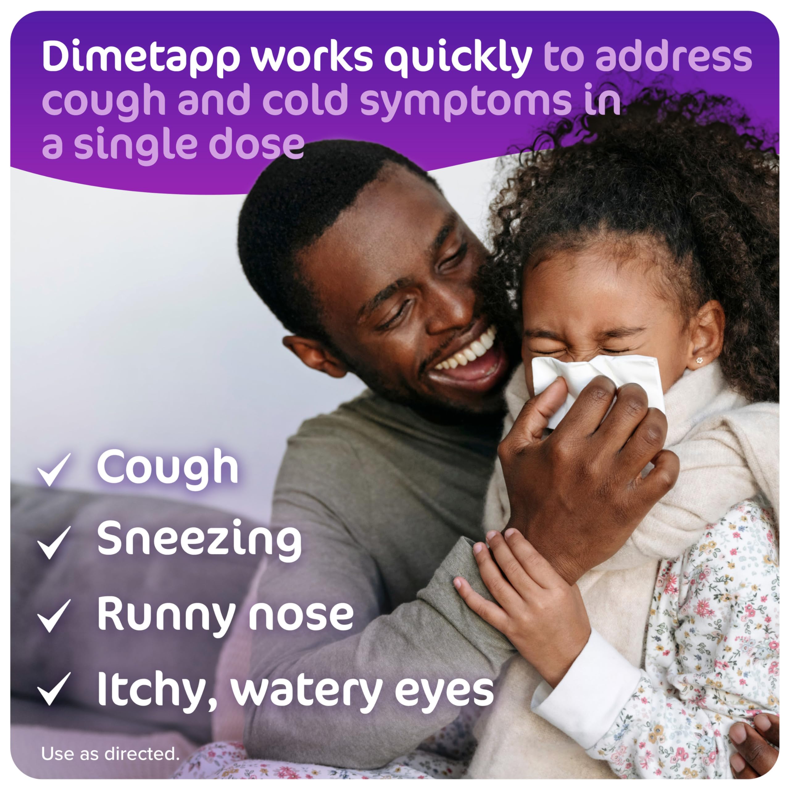 Dimetapp para niños, alivio de tos nocturna en botella de 4 onzas.