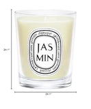 Diptyque Jasmin Mini vela detalle etiqueta, fragancia intensa para decoración aromática