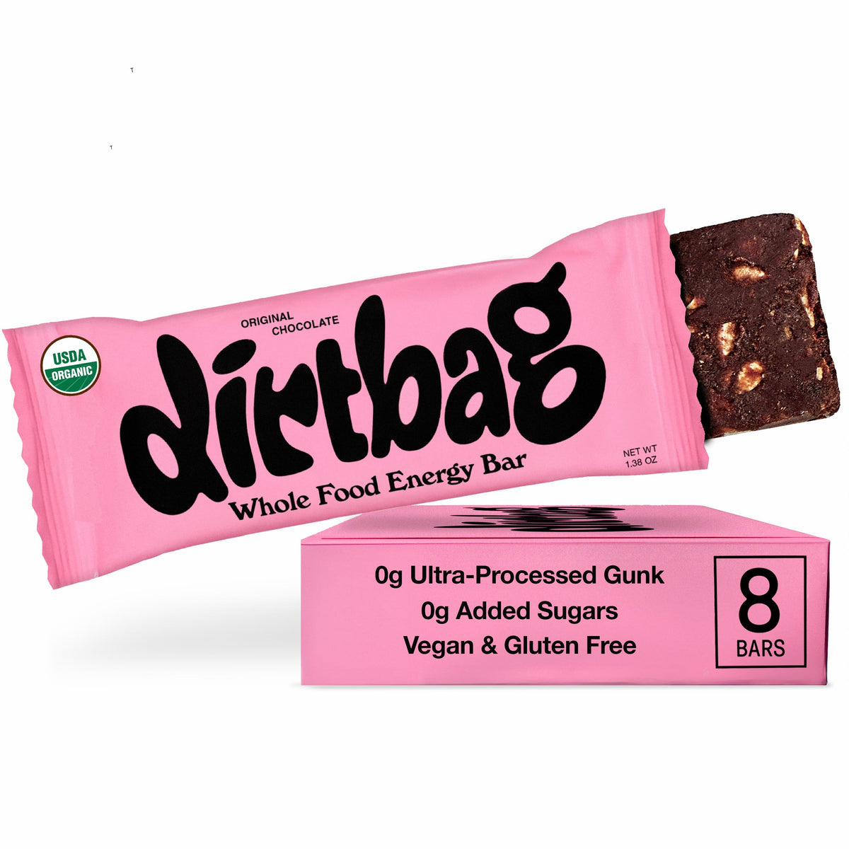 Dirtbag Bar: barra energía orgánica Original Chocolate para entrenamientos sostenidos