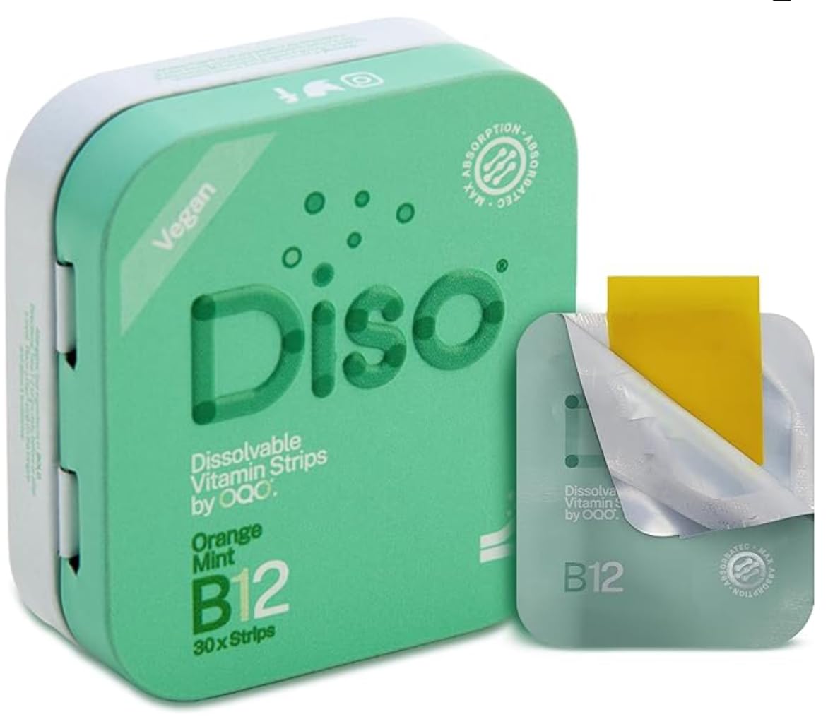 DISO B12: tira disolvente en lengua para energía rápida.