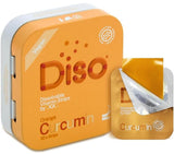 DISO Curcumina: tira disoluble naranja con empaque compacto para viajar.