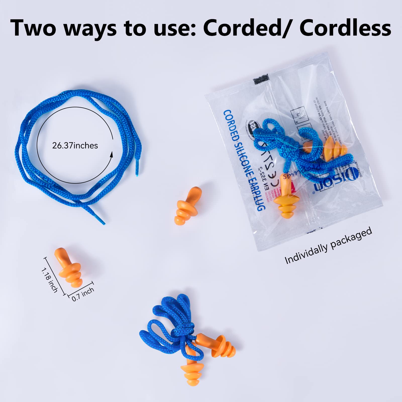 Dison tapones auditivos con cordón para llevar alrededor del cuello.