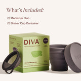 DIVA Disc y Shaker, diseño reutilizable para cuidado sostenible.
