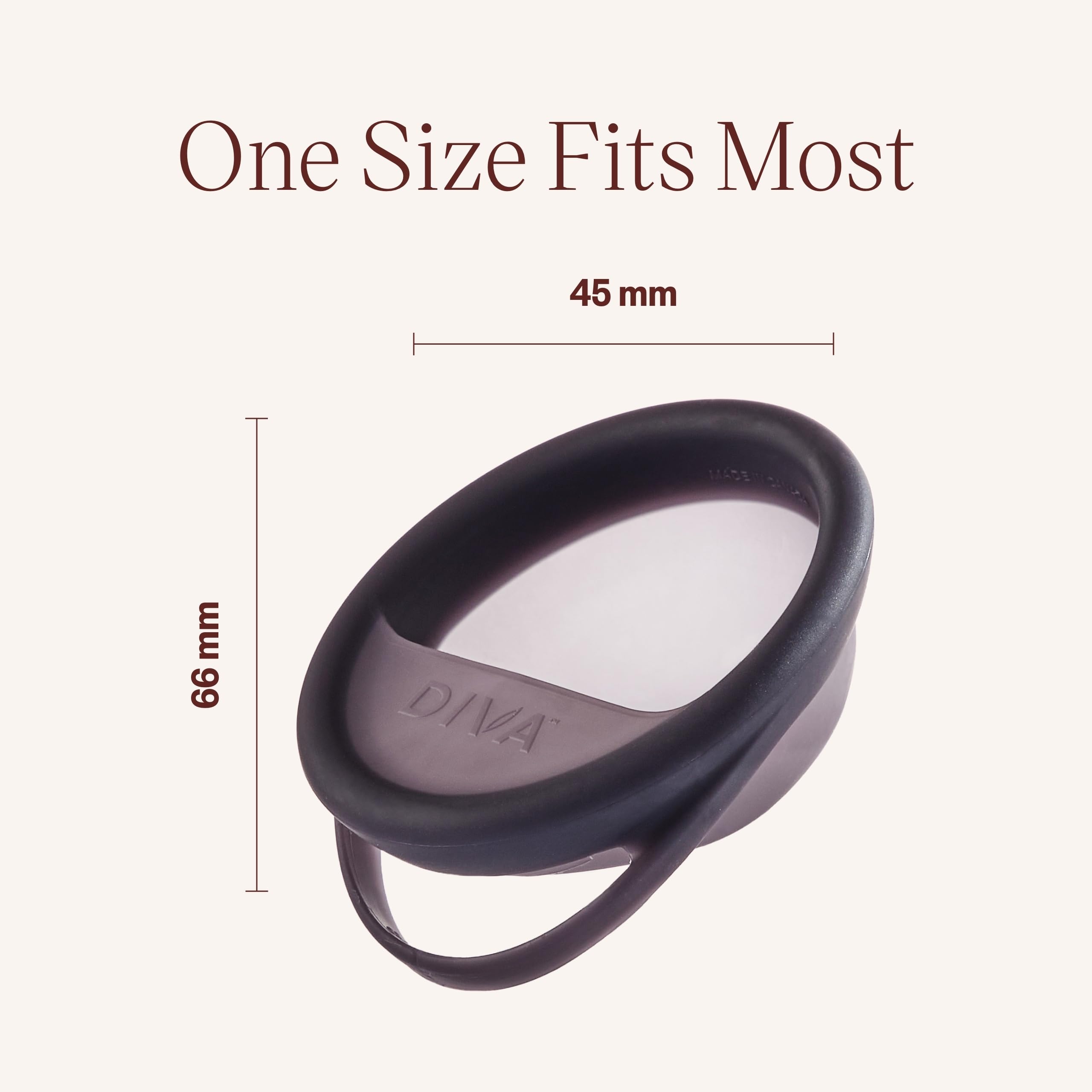 DIVA Disc y Shaker, borde flexible y tira antideslizante para extracción fácil.