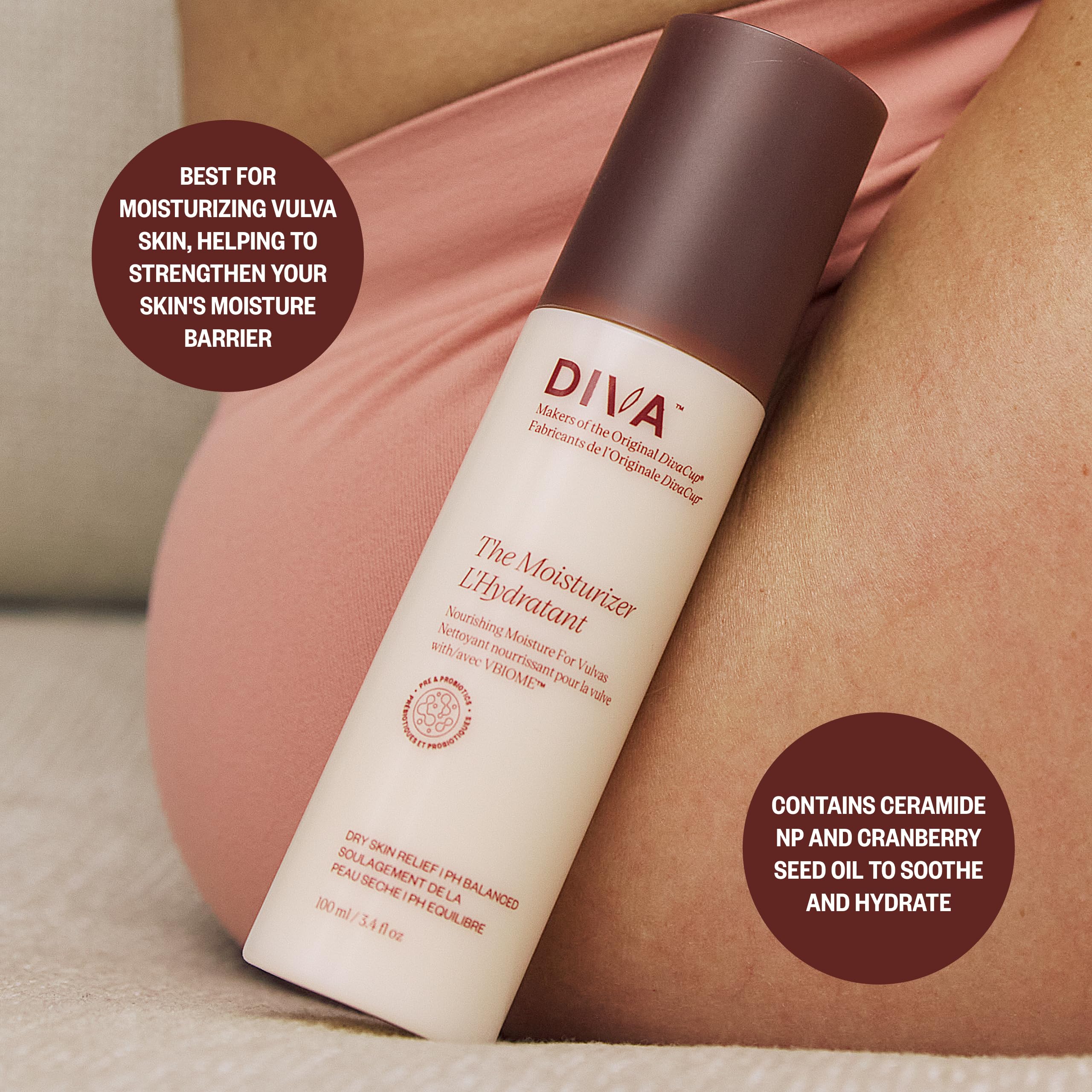 DIVA Hidratante, VBIOME con probióticos e inulina para un microbioma equilibrado.