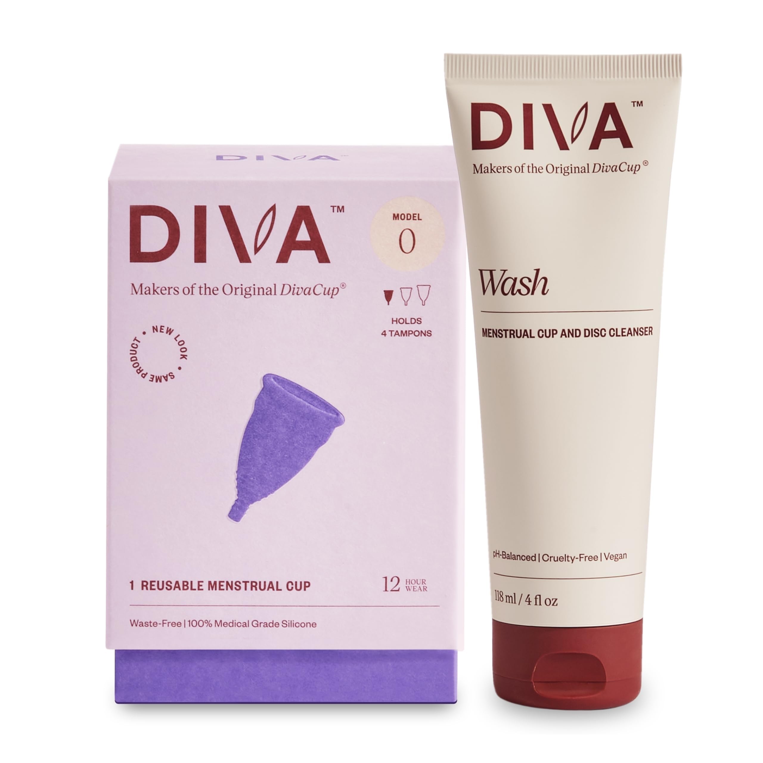 Diva Cup modelo 0 en silicona médica para uso cómodo en canales estrechos.