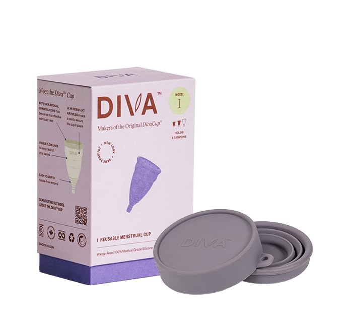 DivaCup reutilizable, duradera, con limpieza segura entre usos.