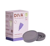 DivaCup reutilizable, duradera, con limpieza segura entre usos.