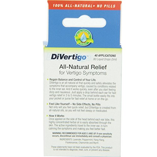 DiVertigo envase de 5 ml, paquete de 3, práctico para viaje y dosis diaria.