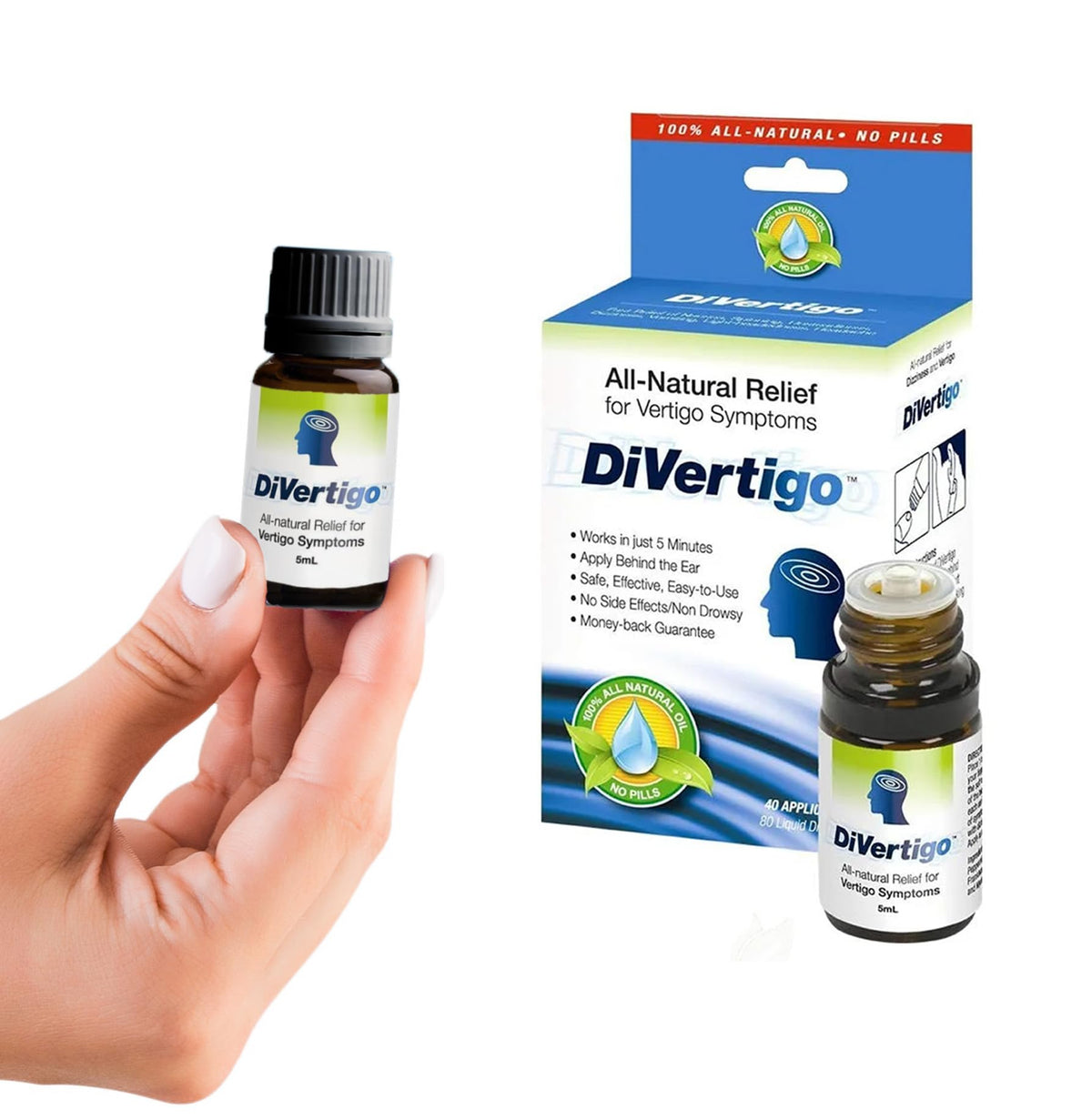Divertigo Gotas: botella de 5 ml para alivio potencial del vértigo.