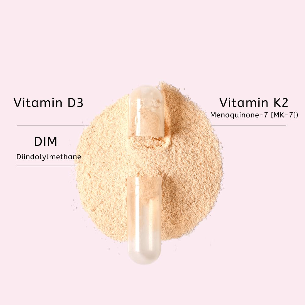 Etiqueta nutricional DIM con dosis y nutrientes clave.