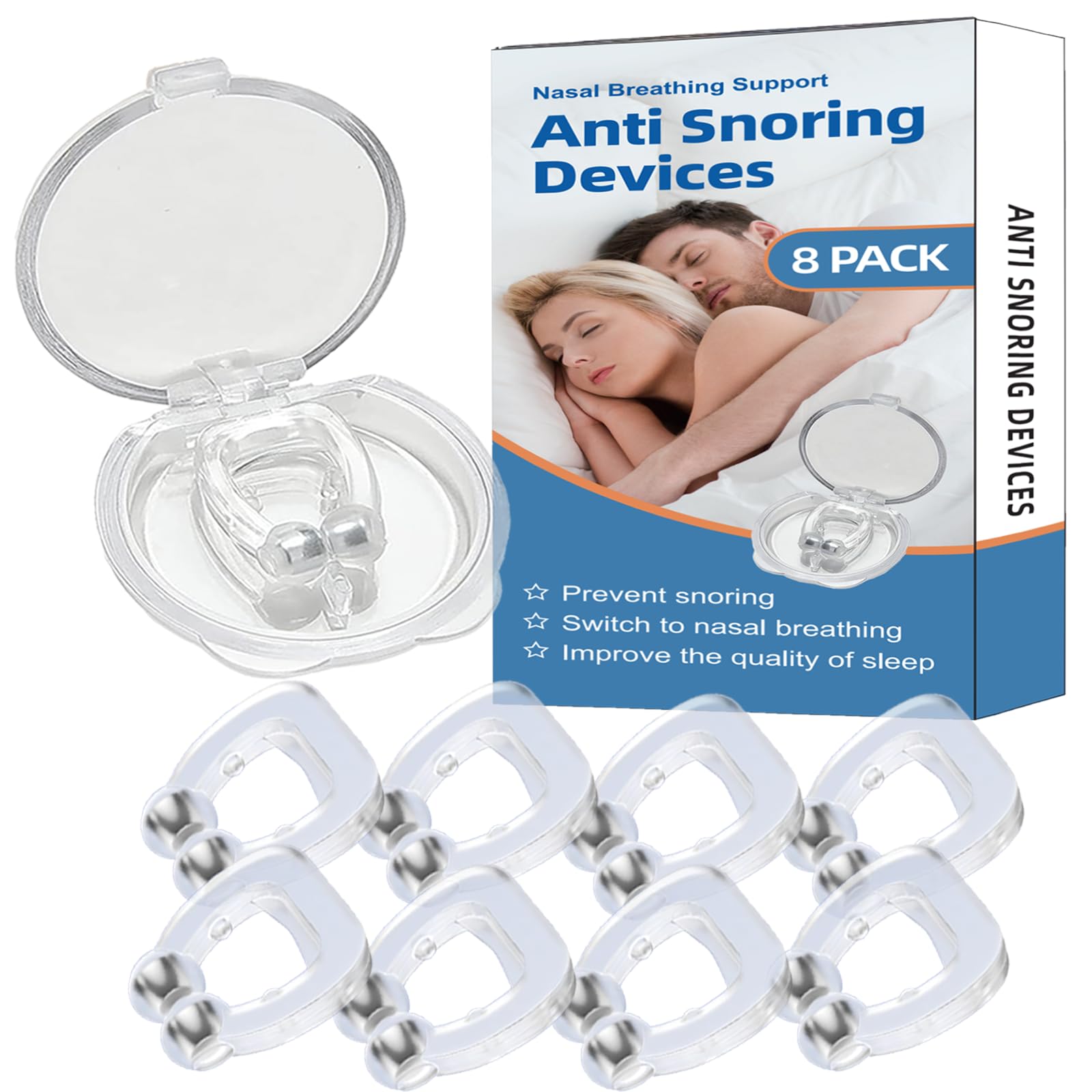 DKMambo dispositivos anti-ronquido 8-pack para uso nocturno y cómodo