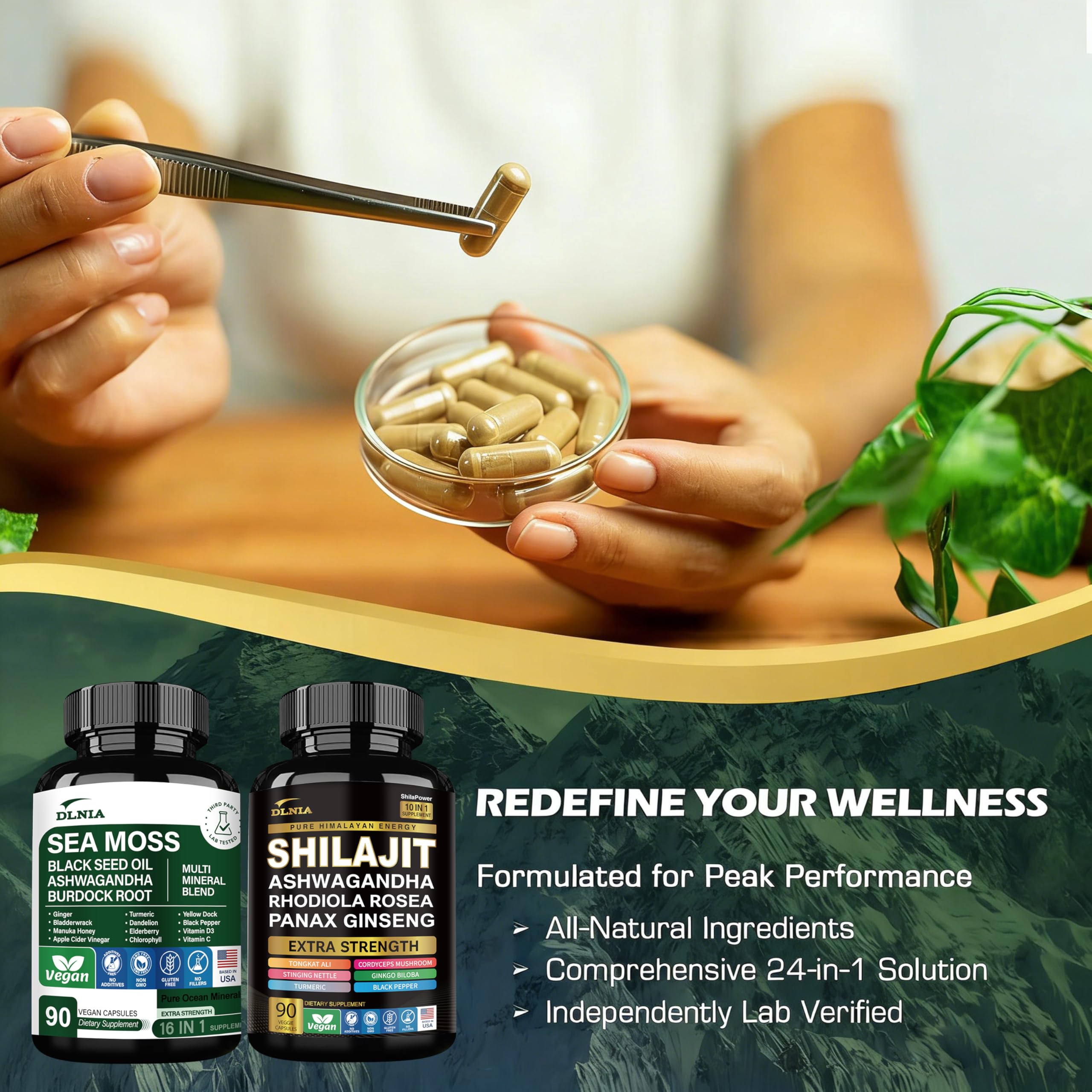 DLNIA rhodiola rosea 1000mg: adaptógeno para resistencia diaria