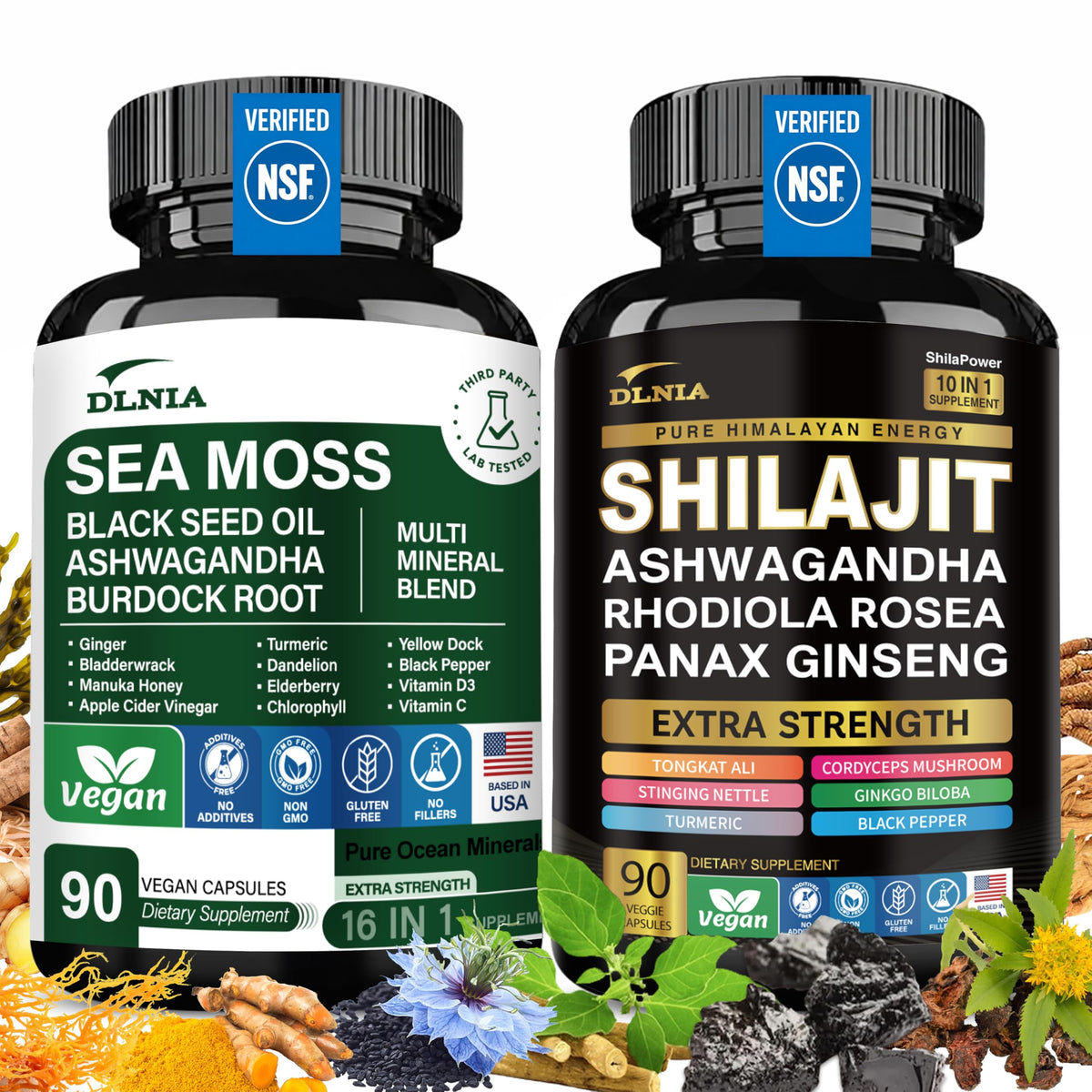 DLNIA Shilajit 9000mg: cápsulas minerales para energía sostenida