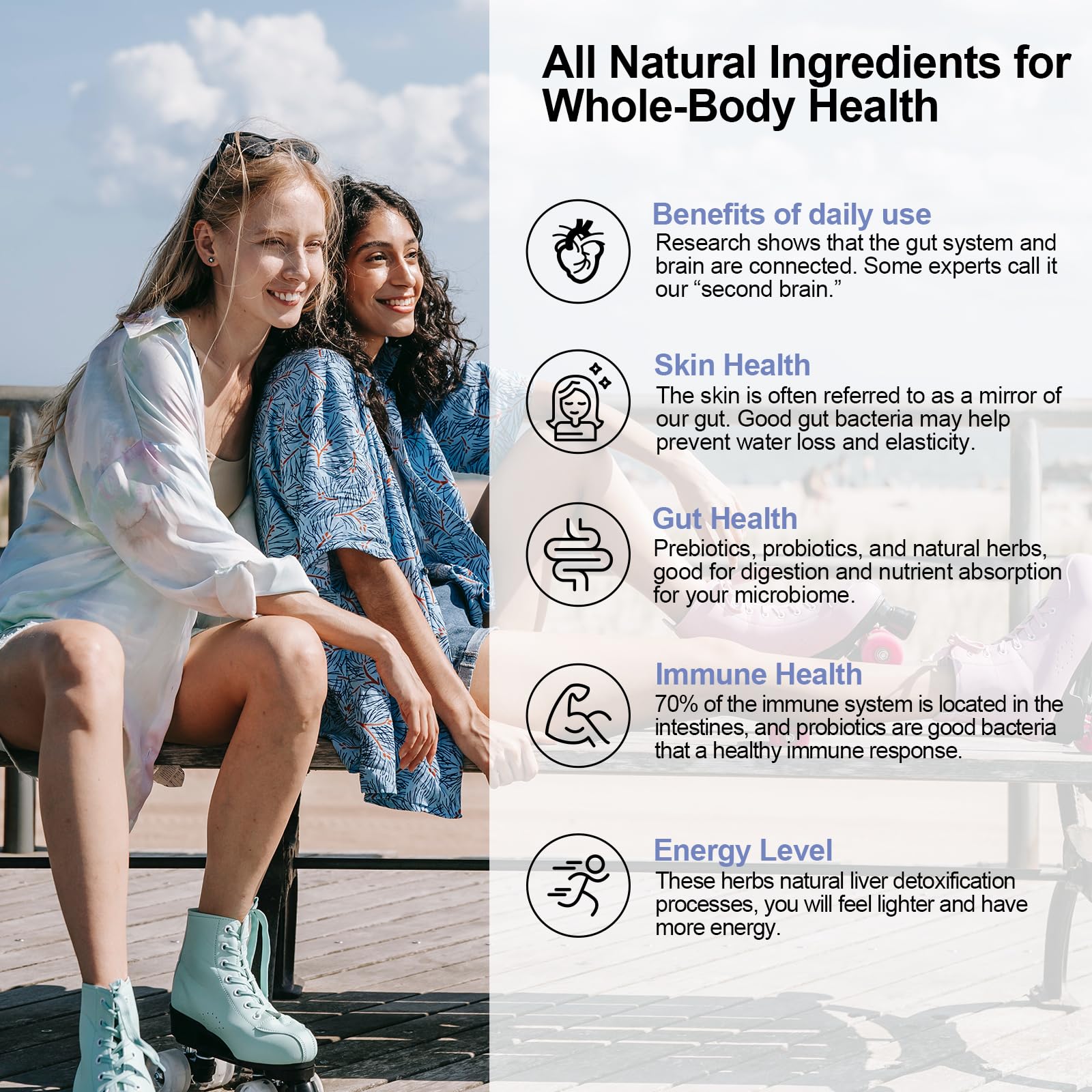 Dmeisy Probióticos con 15 hierbas orgánicas para salud intestinal.