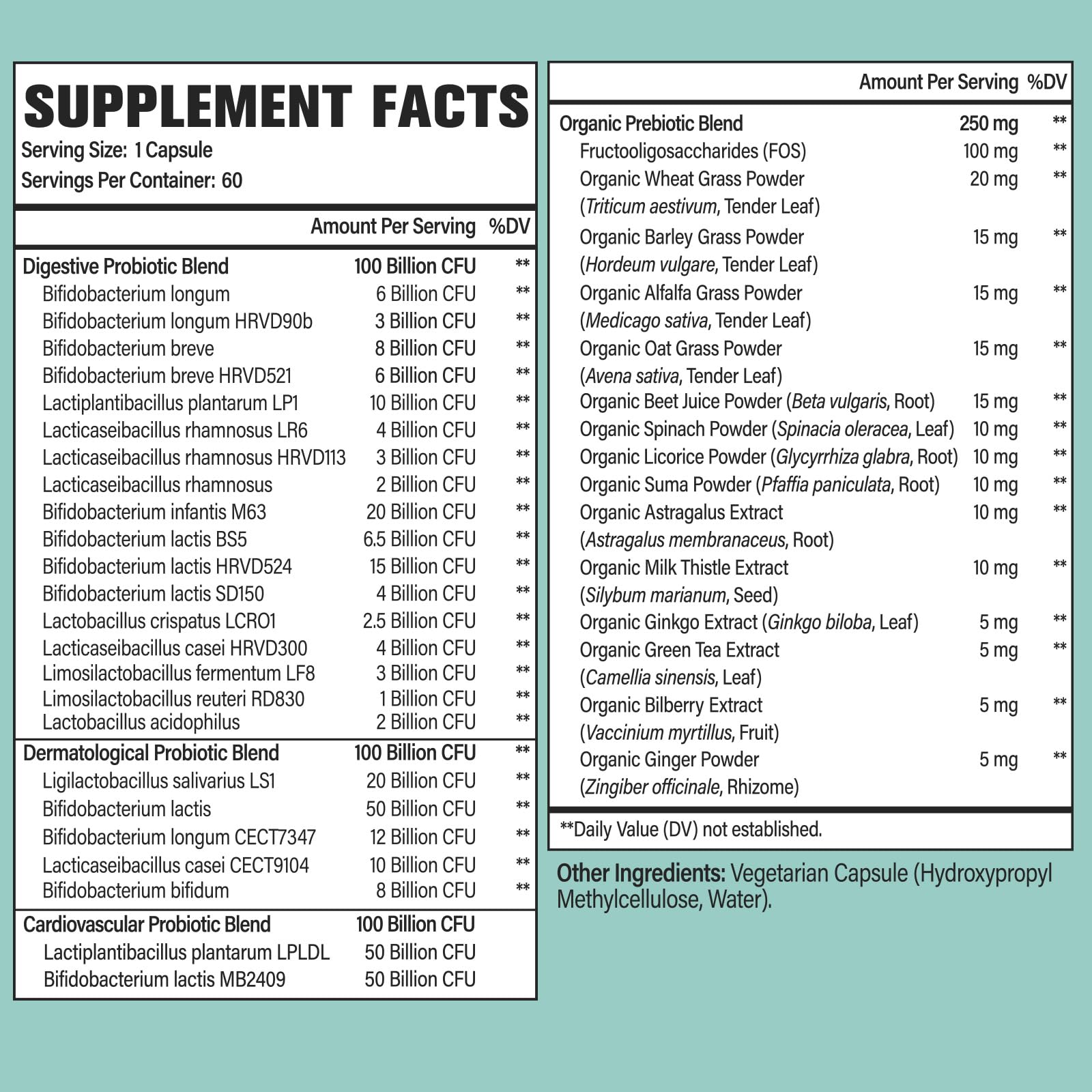 Dmeisy Probióticos con 24 cepas para equilibrio digestivo y defensa inmune.