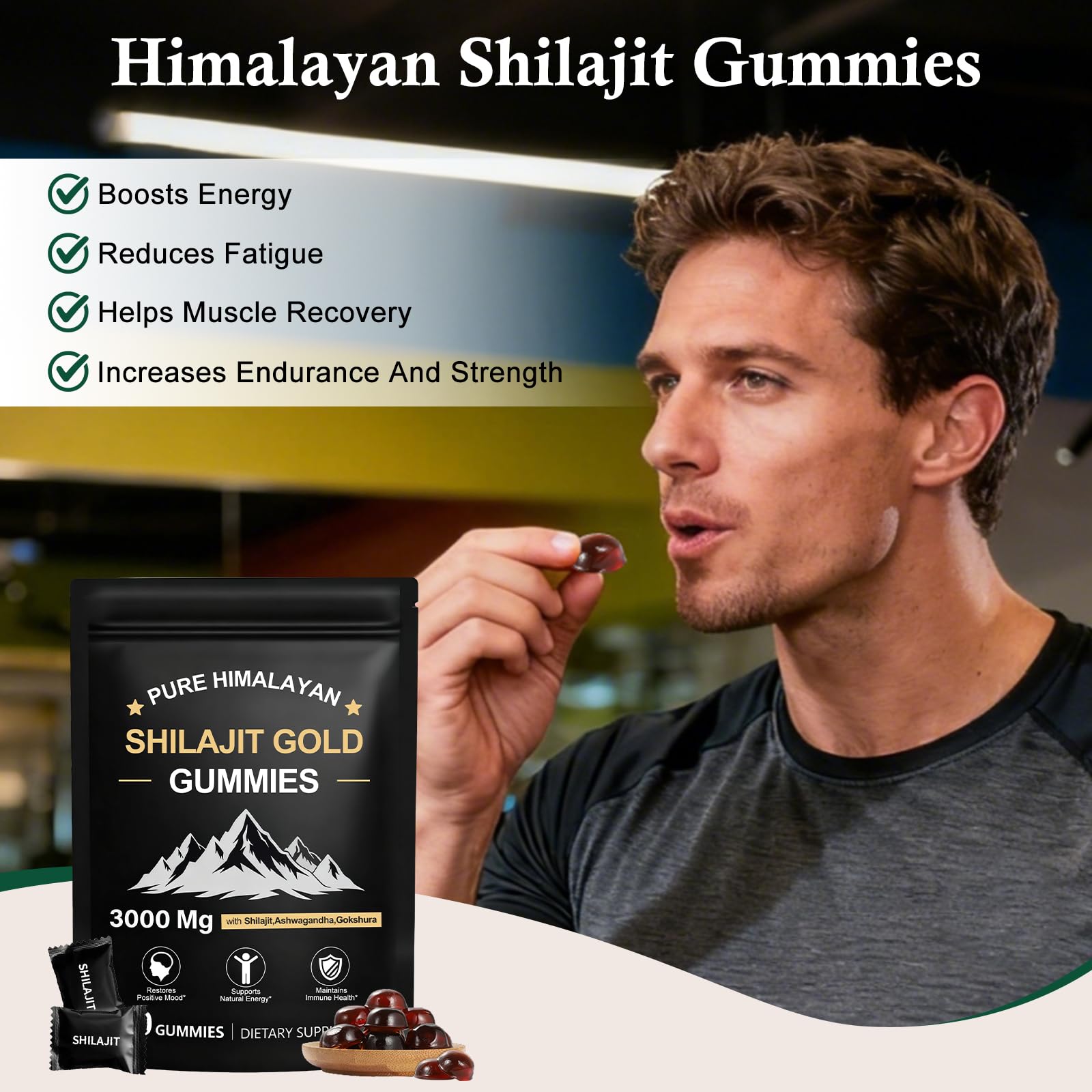 Dmtdnid gomitas shilajit con 85 minerales en trazas para apoyo nutricional