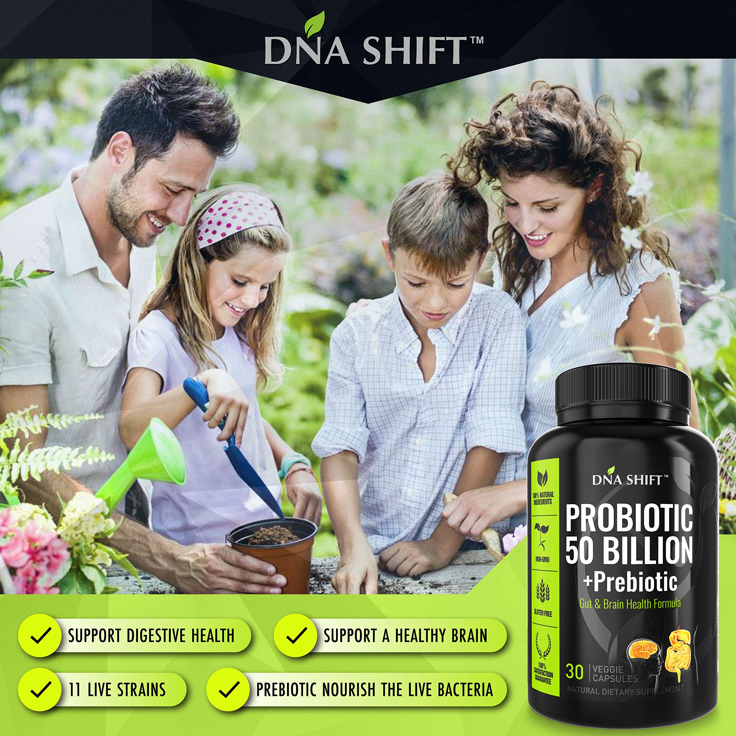 DNA SHIFT Probiotics diseño compacto, ideal para viajes.