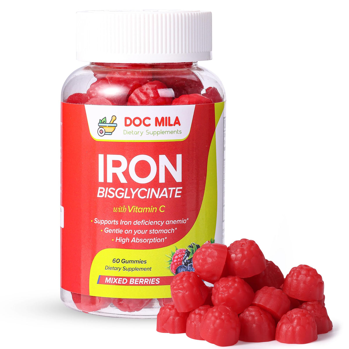 Doc Mila gominolas hierro 25 mg para una ingesta diaria cómoda