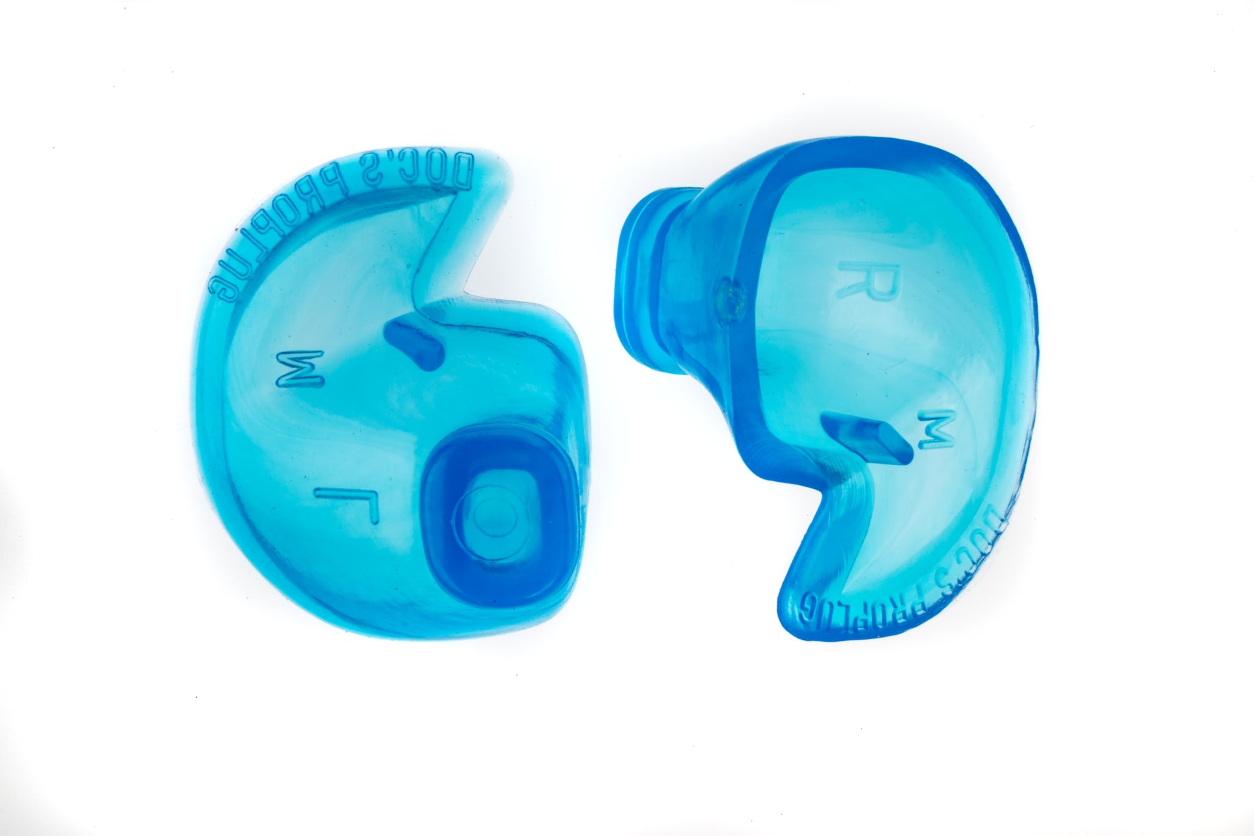 Doc's Proplugs azules no ventados para baño con bloqueo de agua.