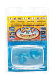 Doc's Proplugs pequeños no ventados azules para natación, bloqueo de agua y comodidad.