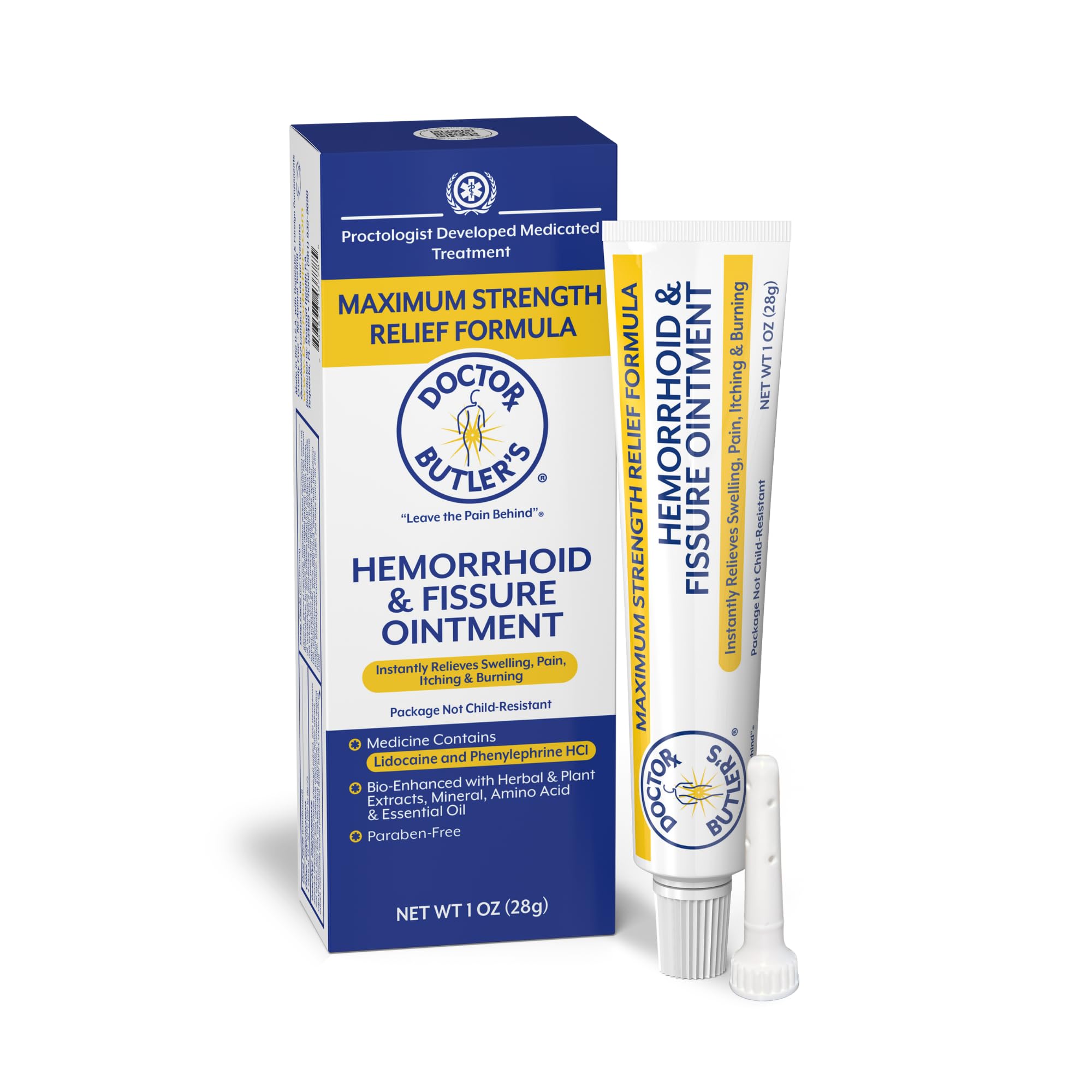 Doctor Butler's ungüento para hemorroides, alivio localizado tras la aplicación.
